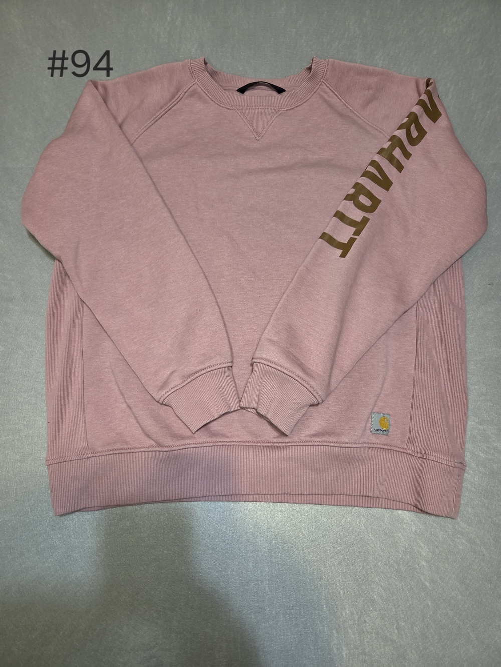 Carhartt Women's Relaxed Fit Midweight Graphic Sleeve Crewneck Sweatshirt - Pink